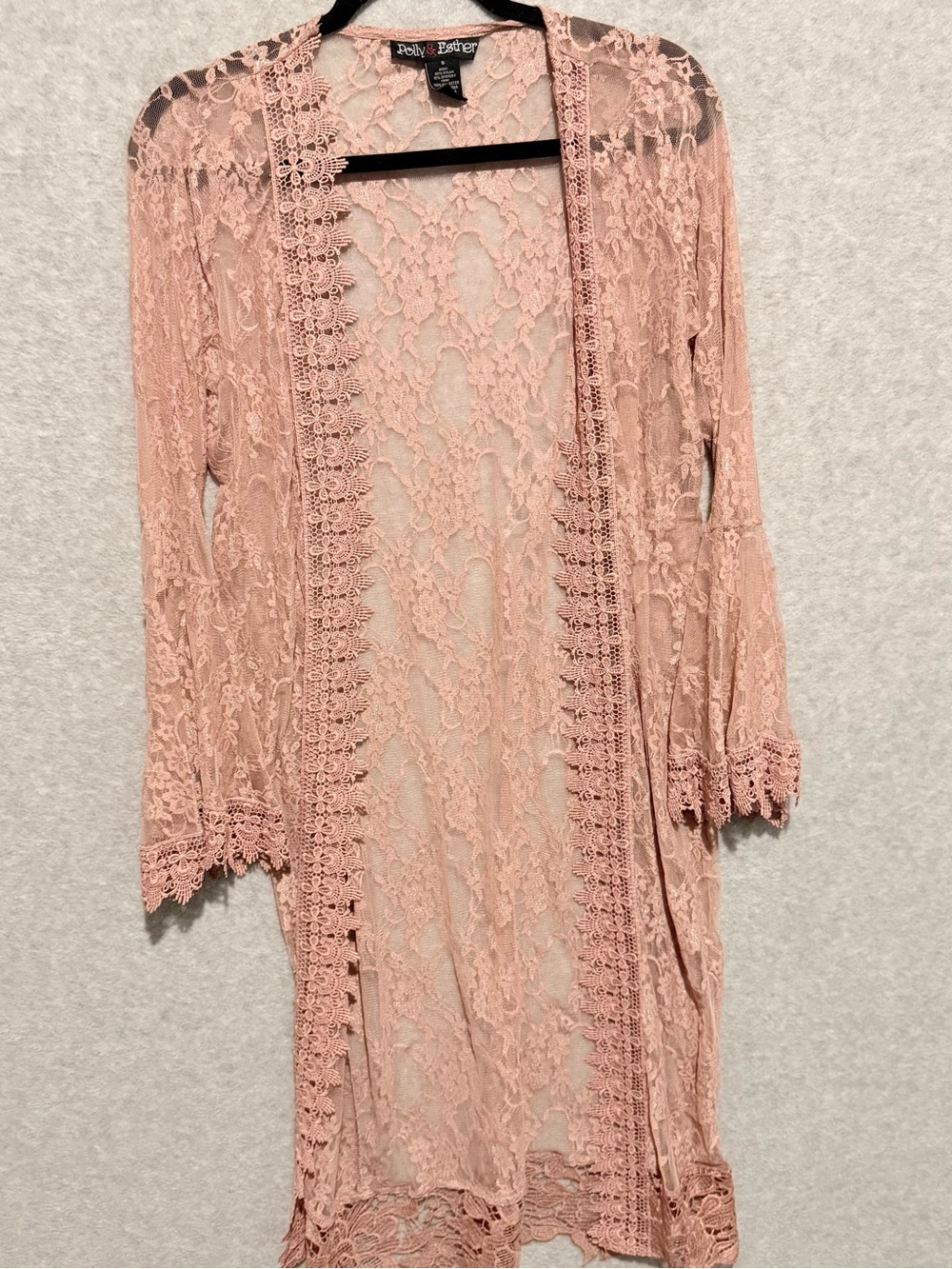 Polly & Esther Dusty Pink Floral Lace Topper